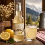 Limonade des Savoie avec bouteille et verre frais