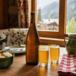 Bière artisanale blonde 75cl présenté au restaurant Au P'tit Chênex