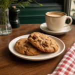 Cookie chocolat lait servi au restaurant Au P'tit Chênex