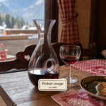 Pichet de vin rouge 1/2 présenté au restaurant Au P'tit Chênex