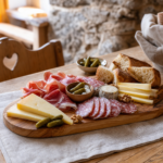 Planche de fromages et charcuteries servie au restaurant Au P'tit Chênex
